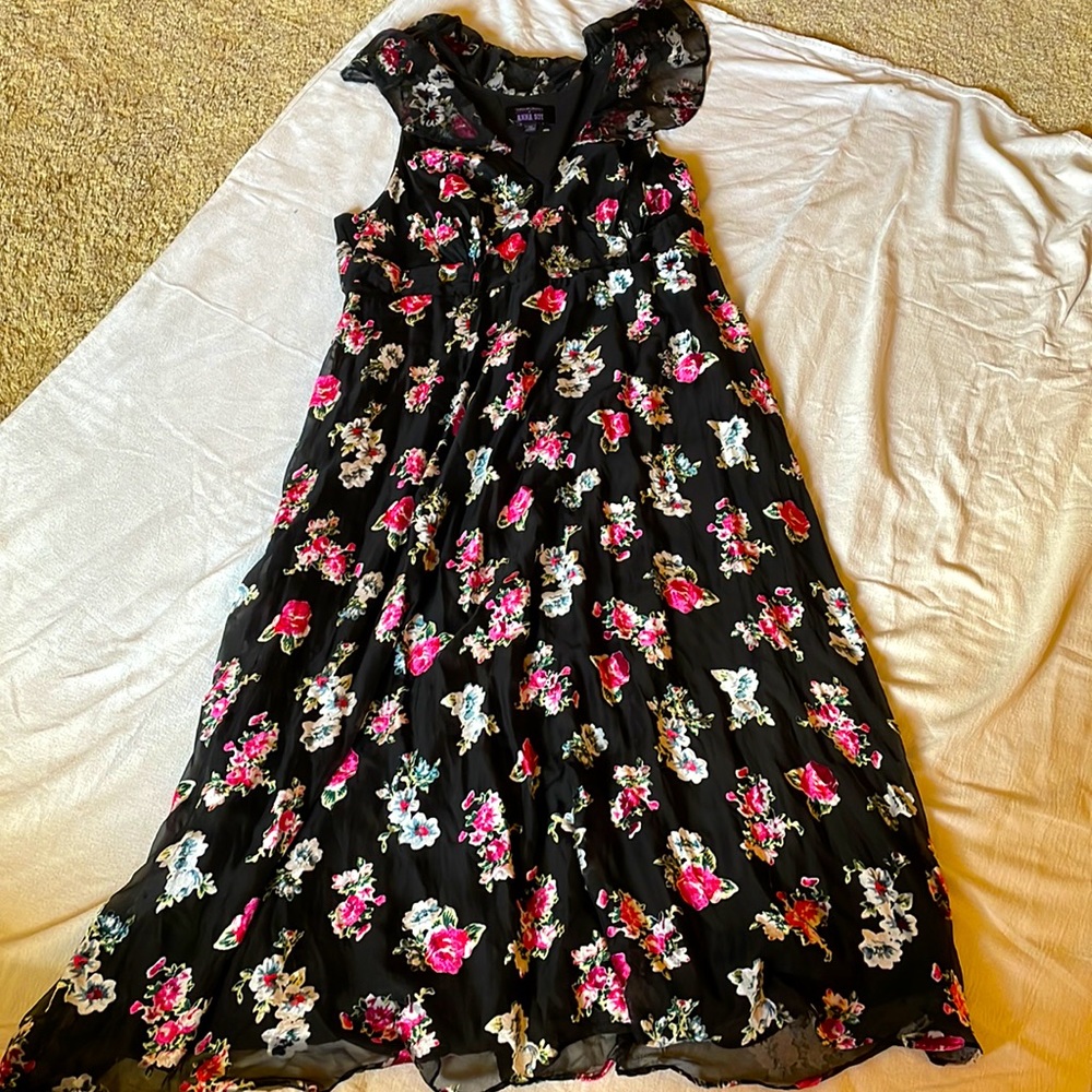 ModCloth x Anna Sui Velvet Floral Ruffled Maxi Dress